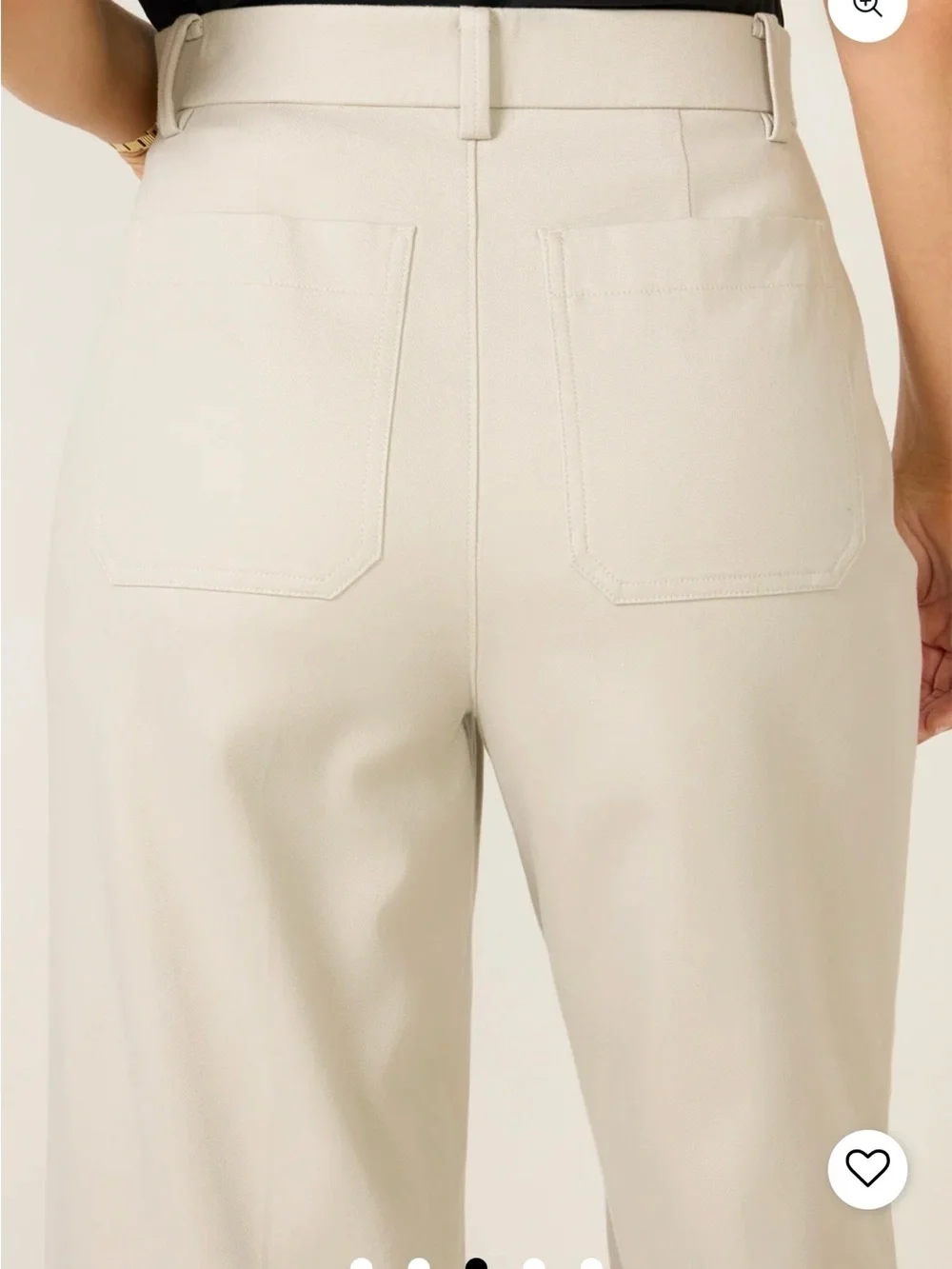 SPANX Stretch Twill Patch pocket Wide Leg High-Rise Pants in light khaki